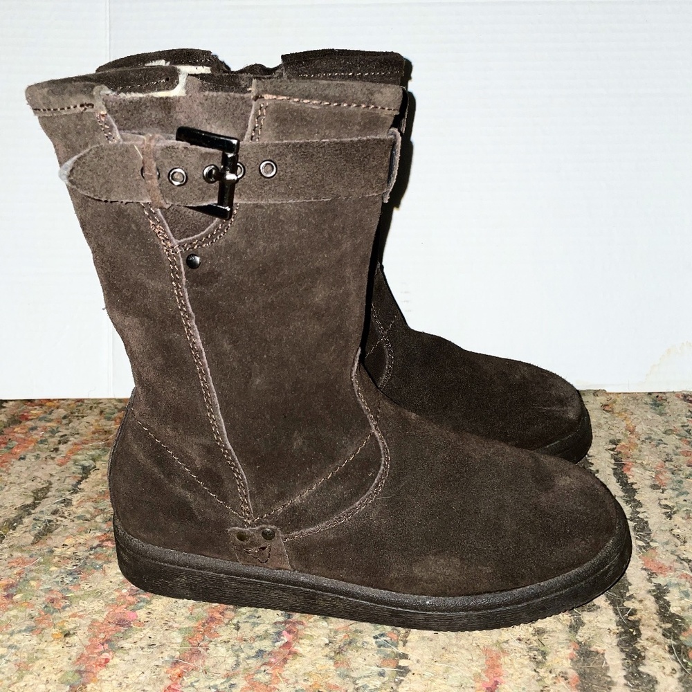 Marc Fisher Womens Fearra Brown Leather/suede Boots SZ 7.5 M